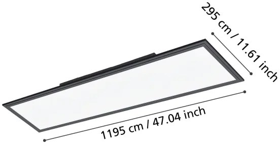 Eglo 900821 - Plafoniera LED SALOBRENA LED/33W/230V 120x30 cm nero