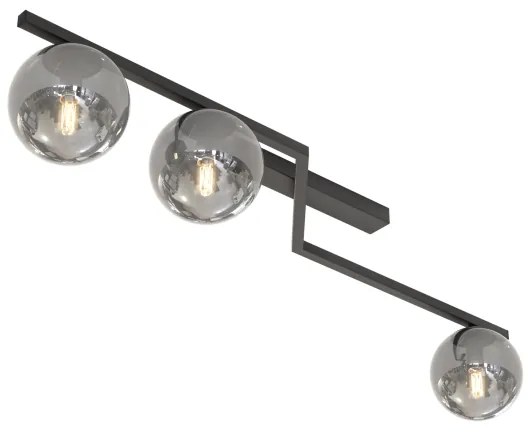 Plafoniera NATON 3xE14/10W/230V nero/fumé