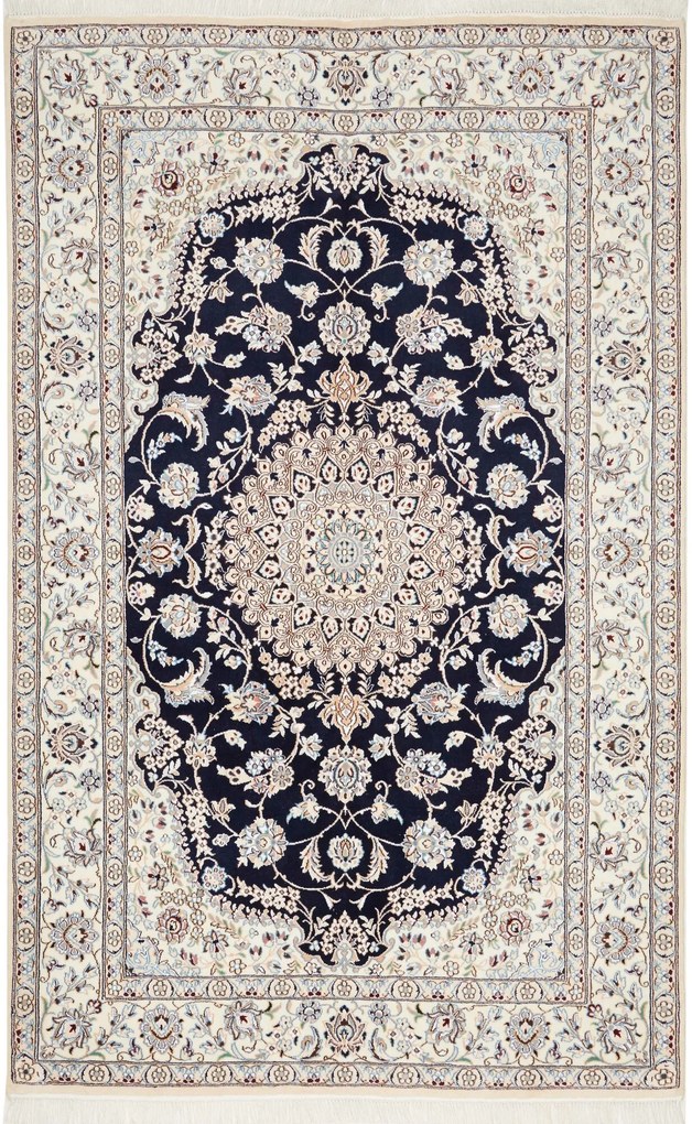 Nain Tappeto persiano 240 x 160 Blu (Iran) Annodato A Mano