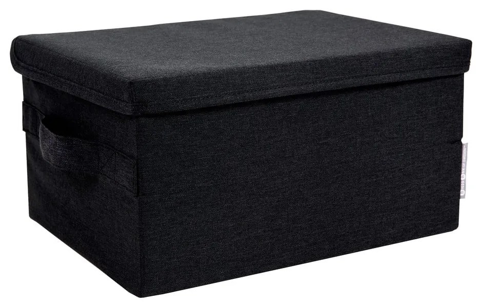 Scatola con coperchio nera in tessuto 45x34x25 cm Soft Storage – Bigso