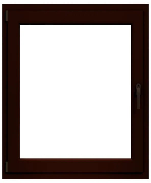 Finestra in PVC noce L 80 x H 120 cm, 1 anta apertura a sinistra