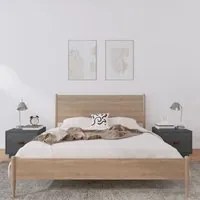 Comodini 2 pz Grigi 40x34x35 cm in Legno Massello di Pino cod mxl 30789