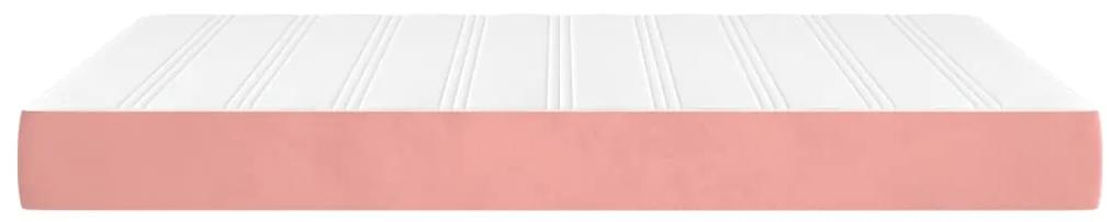 Materasso a molle insacchettate rosa 140x200x20 cm in velluto