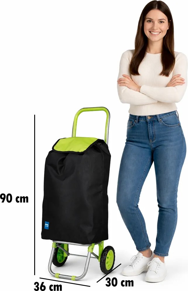 Carrello per la Spesa Poseidon Trolley con Rivestimento Termico 36x30x90 cm e Ruote Verde...