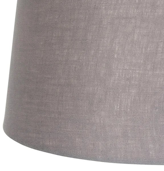 Lampada a sospensione nera con paralume in lino grigio scuro 35 cm - Blitz