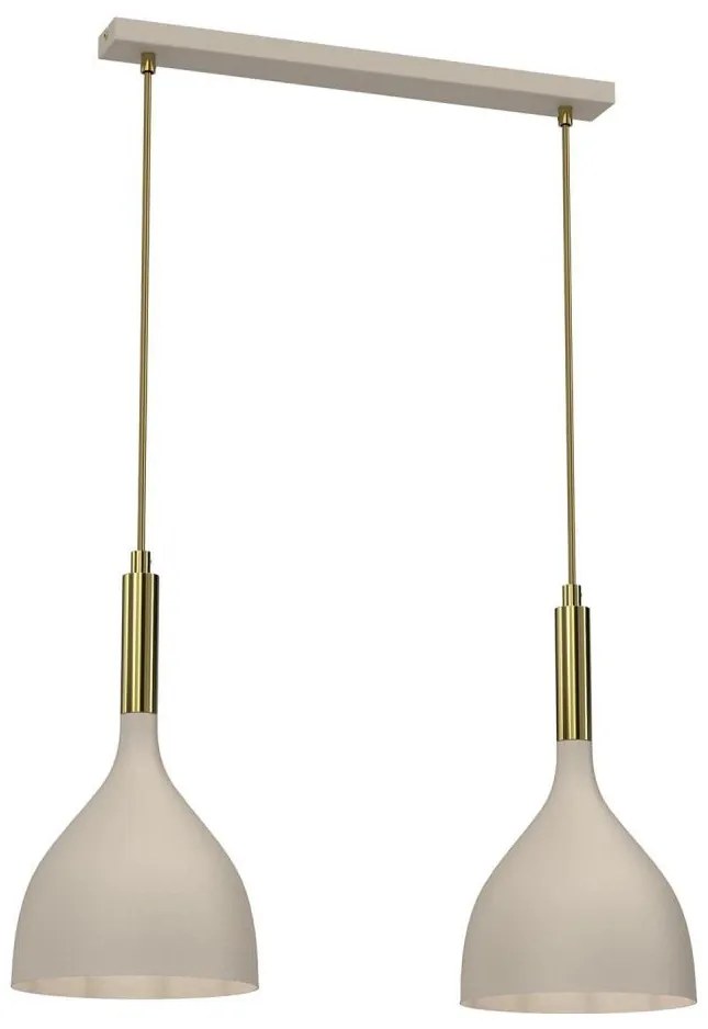 Lampadario a sospensione con filo NOAK 2xE27/15W/230V beige/oro