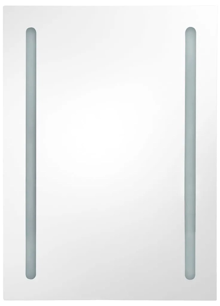 Armadietto bagno con specchio e led grigio 50x13x70 cm