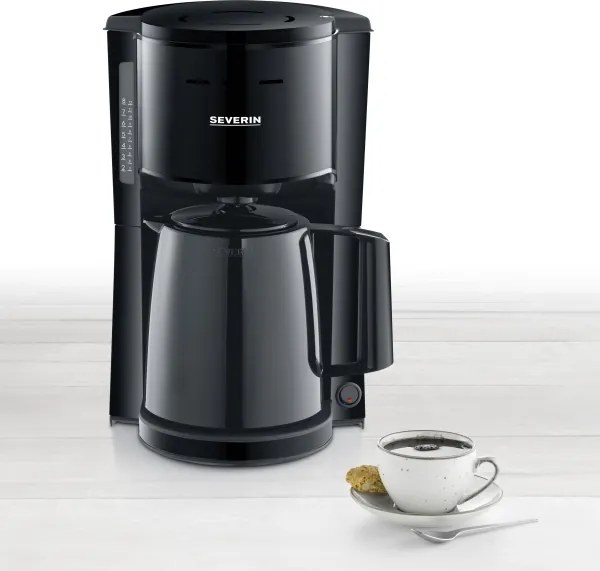 Severin KA 9306 - Macchina da caffè con caraffa termica 1 l 1000 W/230 V, nera