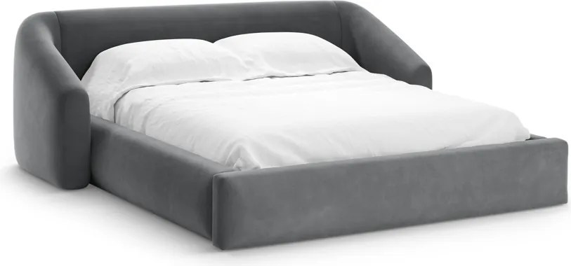 Letto contenitore Campi con testiera in velluto – 160x200 cm