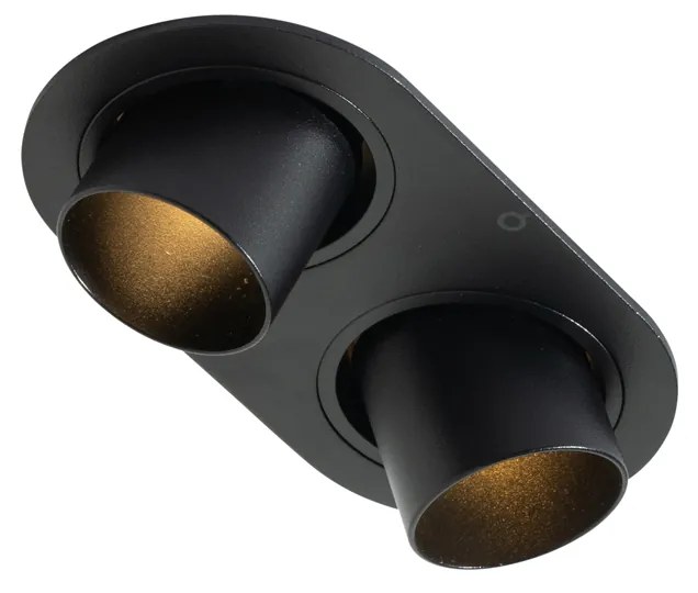 Set di 6 faretti da incasso neri GU10 35mm orientabili a 2 luci - Installa