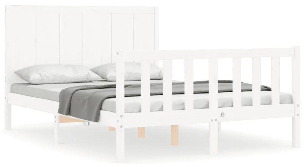 Giroletto con testiera bianco 4ft small double legno massello