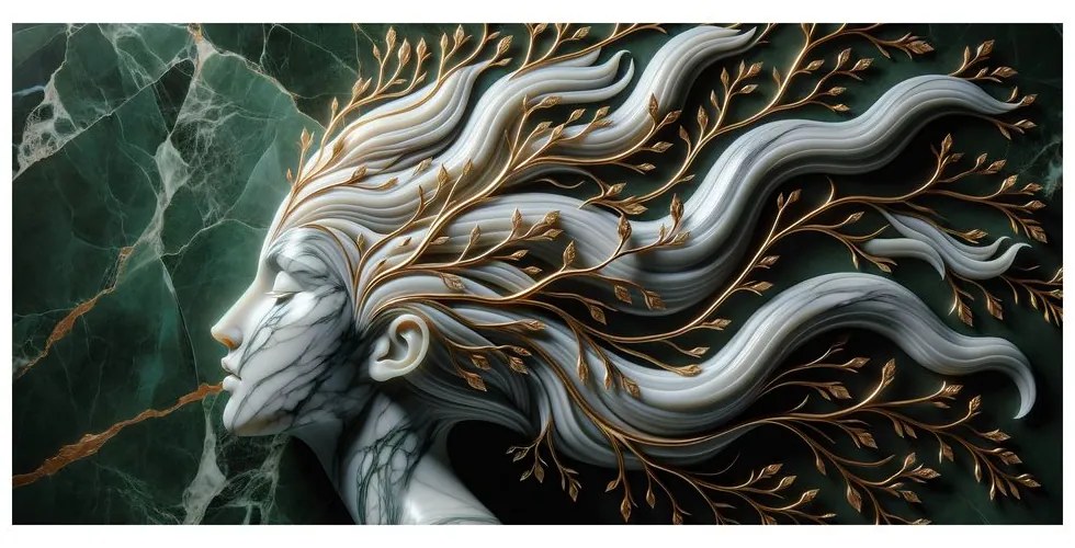 Quadro su tela – Bellezza naturale con volto di marmo