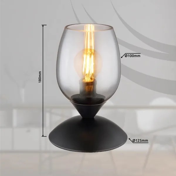 Globo 24007S - Tavolo touch lampada KUWAITA 1xE14/25W/230V nero