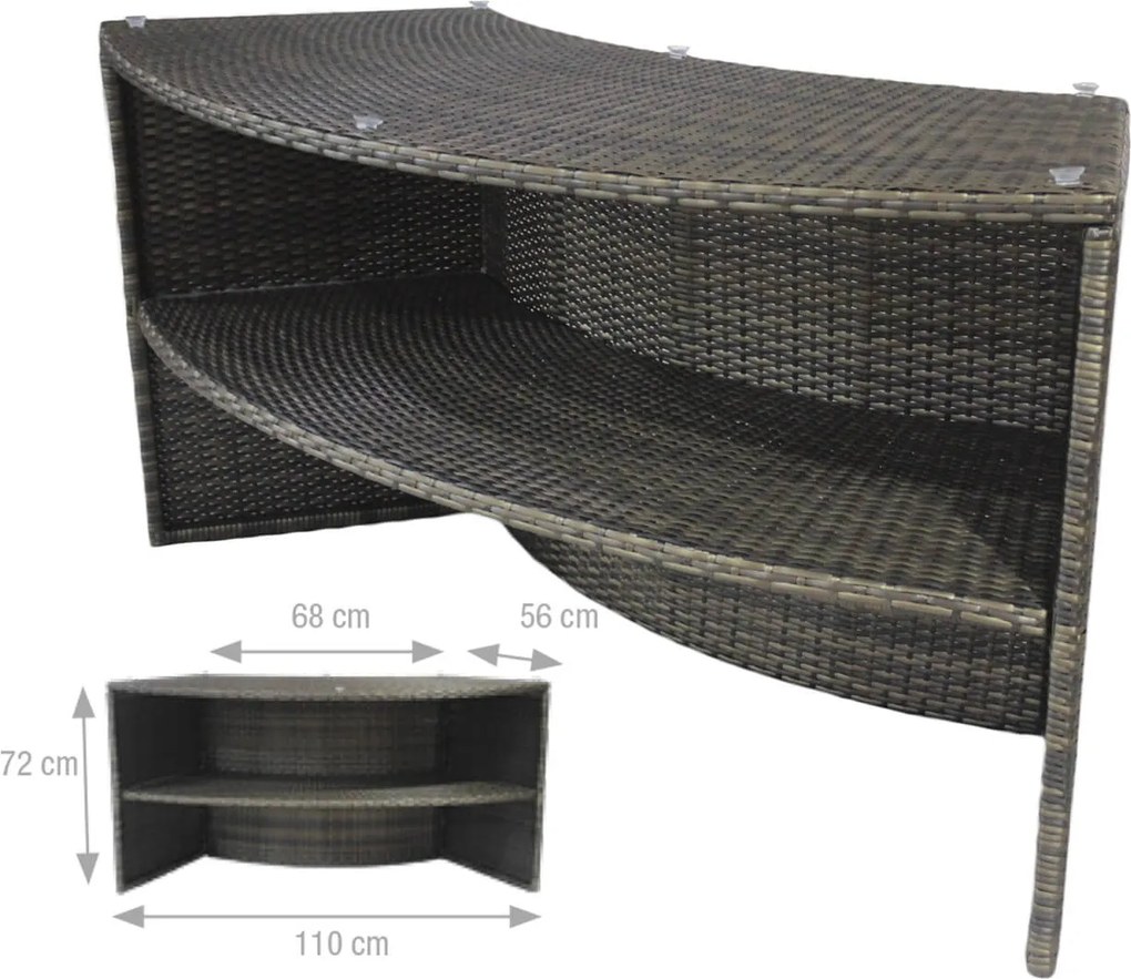 Vasca Idromassaggio da Esterno Semirigida Riscaldata 4+2 Posti con Mobili Ø184x73 cm NetSpa Vita Premium Marrone...