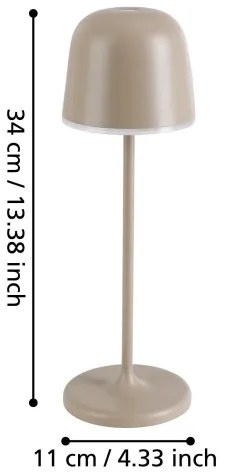 Eglo 900461-Lampada LED dimmerabile da esterno MANNERA 2,2W/5V 1800mAh beige IP54