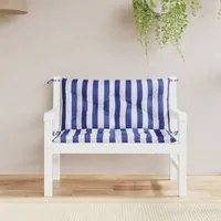 Cuscini Panca Giardino 2pz Righe Bianche Blu 100x50x7cm Tessutocod mxl 94320