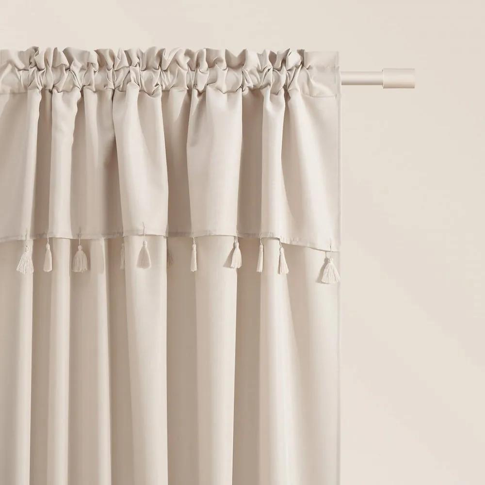 Tenda beige Astoria con nappe su nastro di legatura 140 x 260 cm