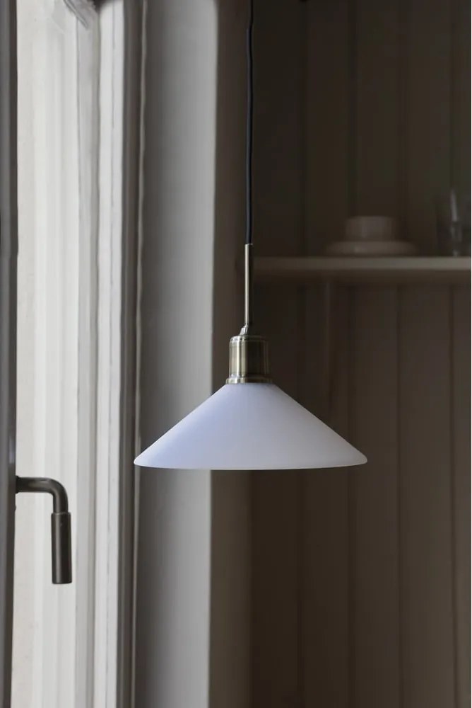 Lampadario bianco e color ottone con paralume in vetro ø 25 cm Vela – Markslöjd