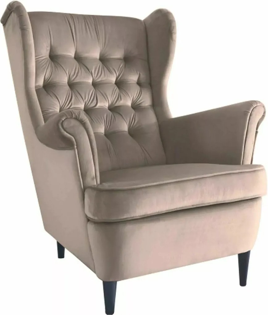 Poltrona Harry Velvet in velluto beige scuro – 82x92x101 cm