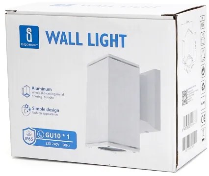 Aigostar - Applique da esterno 1xGU10/230V bianco IP65 quadrato