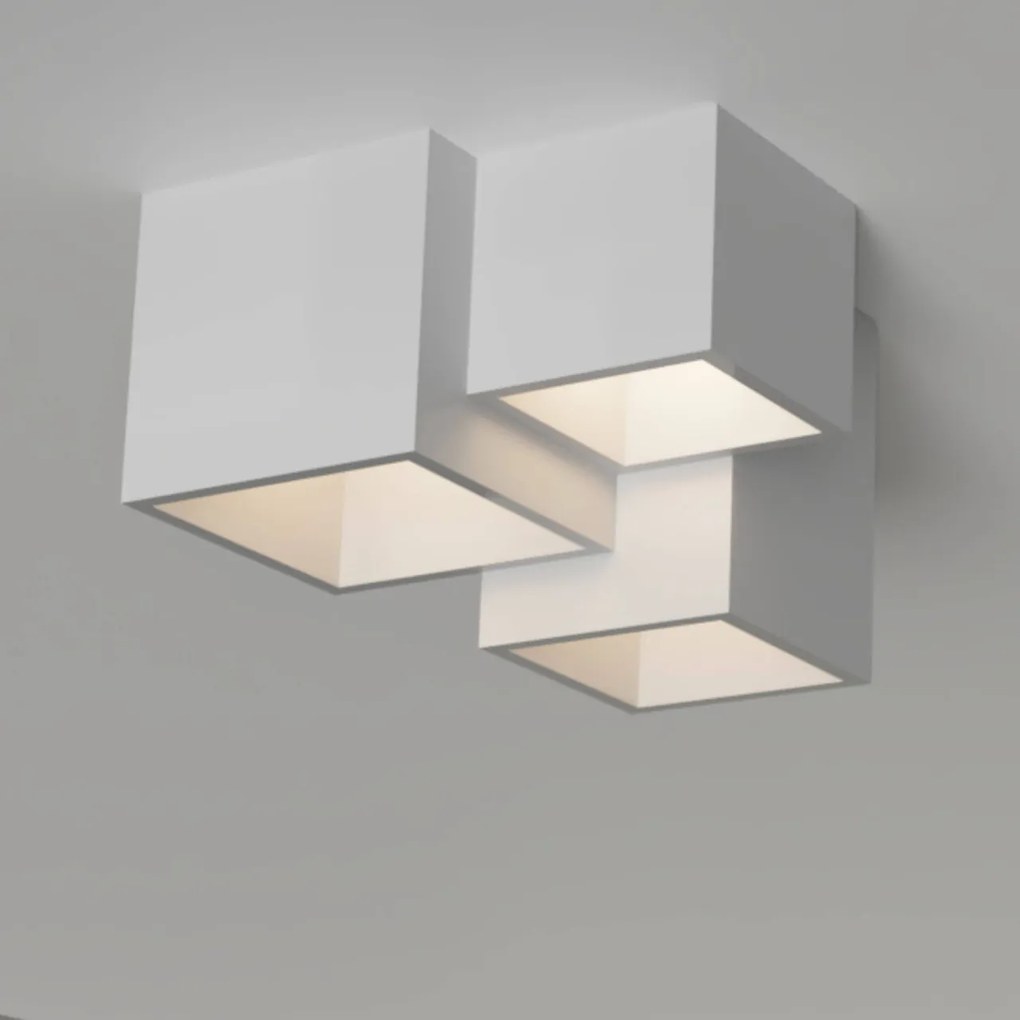 Applique da Soffitto in Gesso Pitturabile H150mm 3xGU10