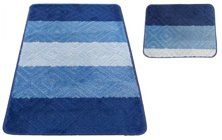 Set da bagno di due tappetini di colore blu