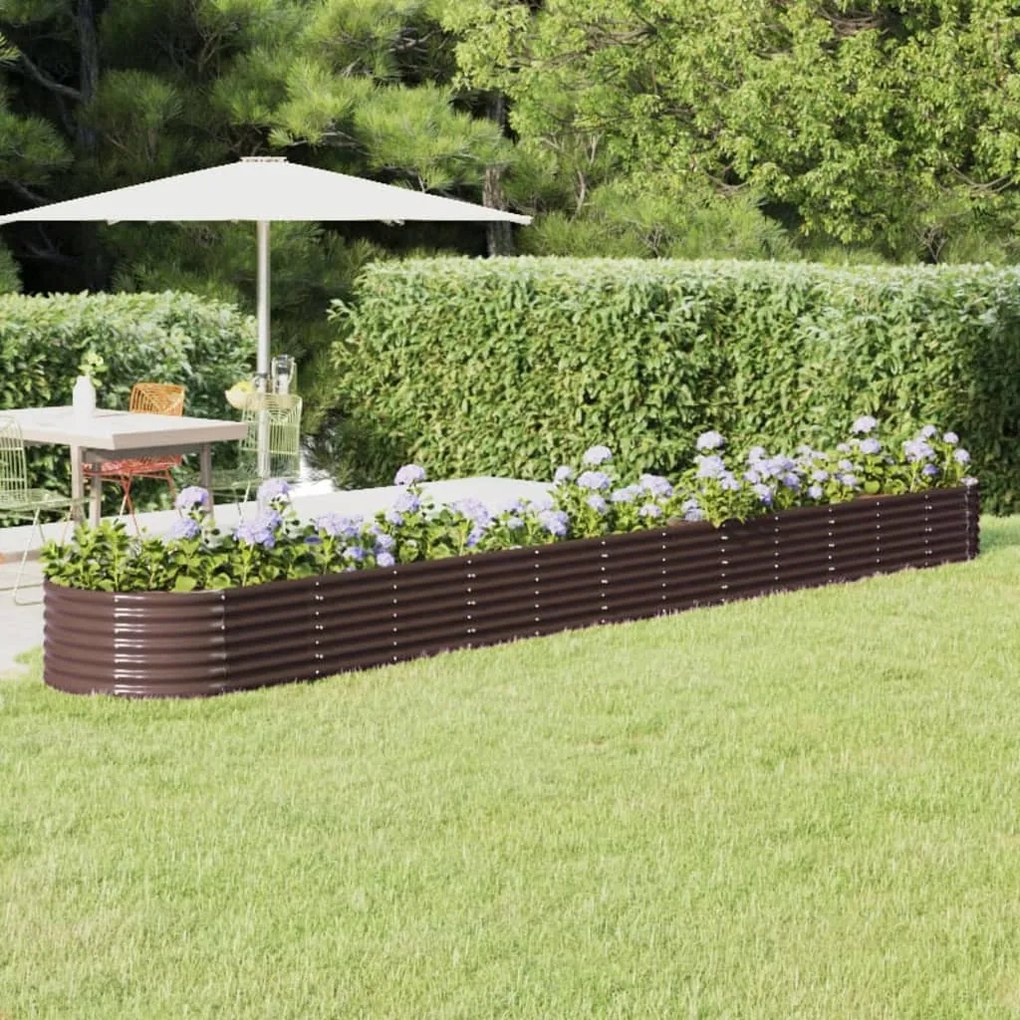 Letto Giardino Acciaio Verniciato A Polvere 512x80x36cm Marrone /