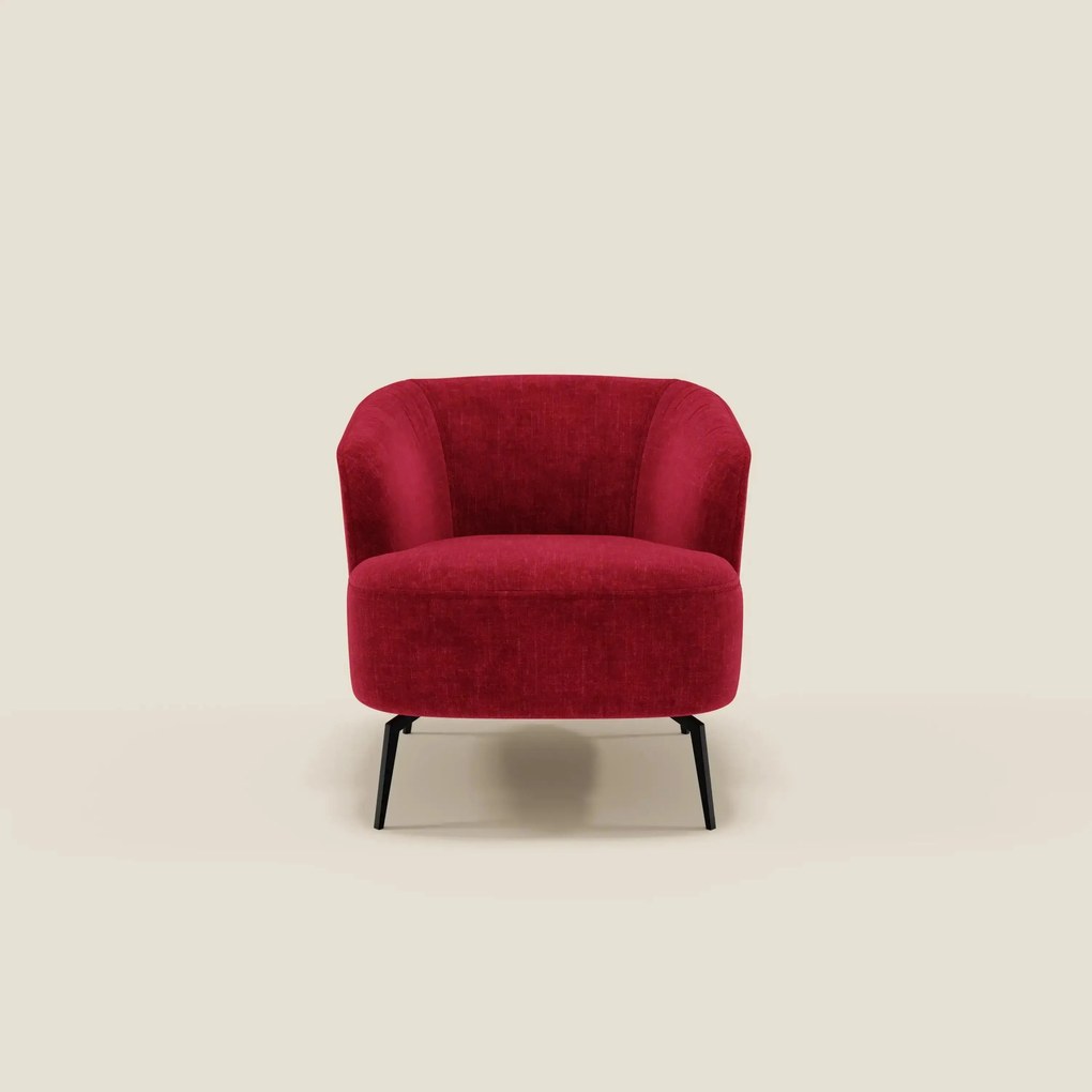 Renoa Poltroncina dall'eleganza moderna in tessuto smacchiabile T24 rosso bordeaux