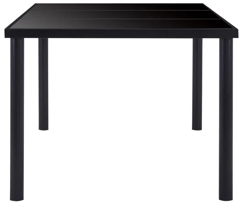Tavolo da Pranzo Nero 160x80x75 cm in Vetro Temperato
