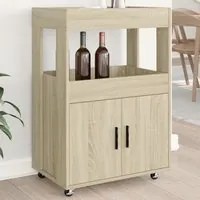 Carrello Bar Rovere Sonoma 60x39,5x89 cm in Legno Multistrato 848271