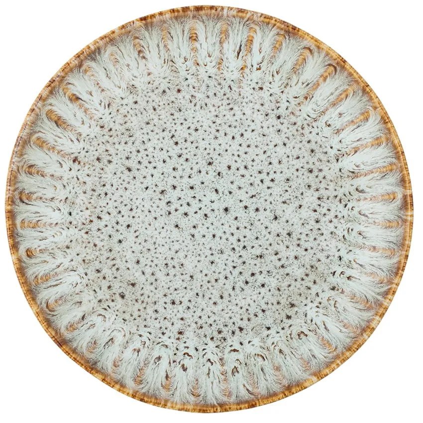 Piatto da portata blu e beige in gres ø 17 cm Fleur – Bloomingville