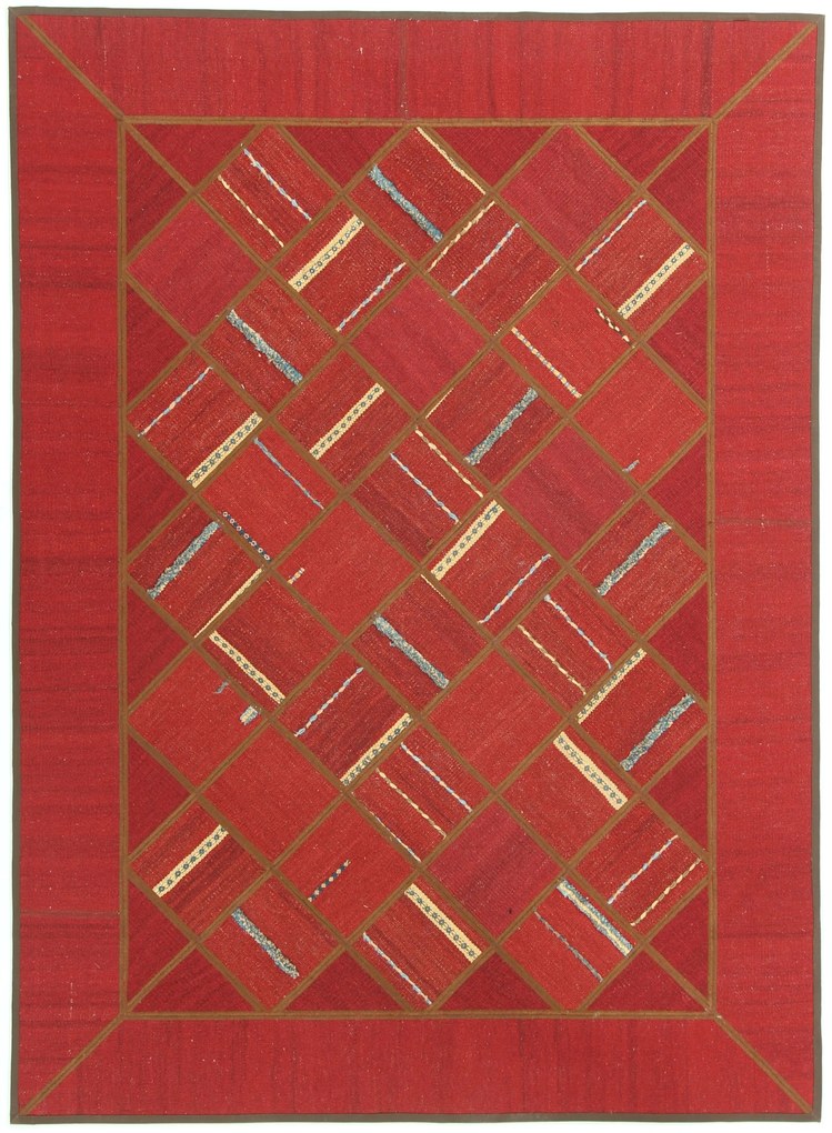 Kilim Tappeto 210x150 (Iran) Tessuto A Mano