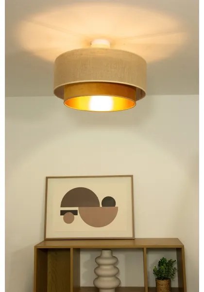 Lampadario da soffitto SARTA 1xE27/60W/230V rame/iuta