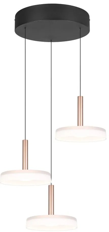 Lampadario a LED dimmerabile in nero, bianco e oro con paralume in vetro ø 35 cm Celeste - Trio