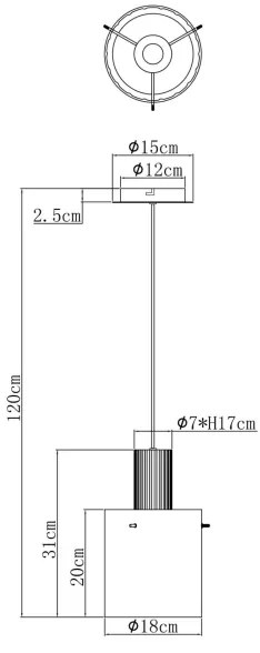 Globo 15904HA - Lampadario a sospensione con filo TULIVAR 1xE27/40W/230V diametro 18 cm marrone