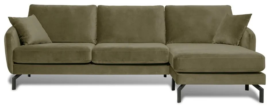 Divano angolare in velluto verde (angolo sinistro) Magic - Scandic