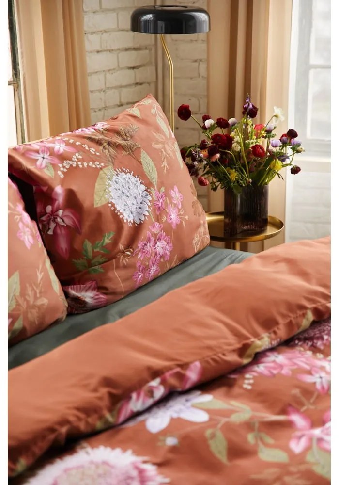 Lenzuola matrimoniali in cotone sateen marrone terracotta 160 x 200 cm Blossom - Bonami Selection