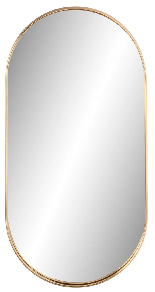 Specchio da parete ovale 25x50 cm bordo oro