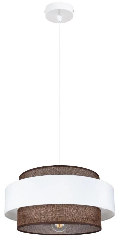 Lampadario a sospensione con filo CORSA 1xE27/60W/230V bianco/marrone