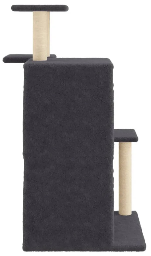 Albero per gatti con tiragraffi in sisal grigio scuro 97 cm