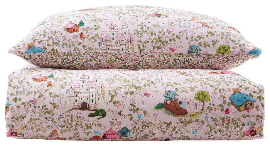 Set copripiumino e federa da bambini rosa in cotone per letto singolo 135x200 cm Fairytale – Belle &amp; Boo