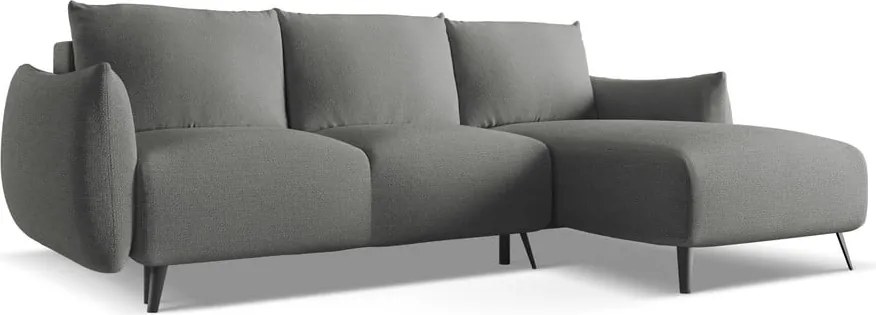 Divano angolare grigio chiaro (con penisola a destra) Malie – Makamii