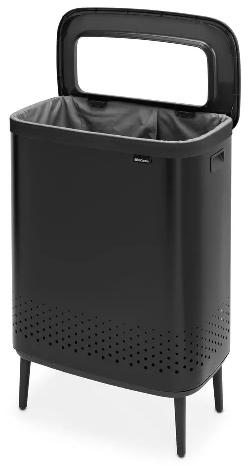 Cesto portabiancheria in metallo nero opaco 90 l Bo Hi - Brabantia