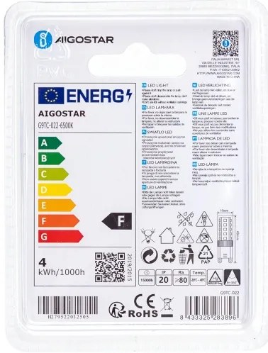 Lampadina LED G9/3,5W/230V 6500K - Aigostar