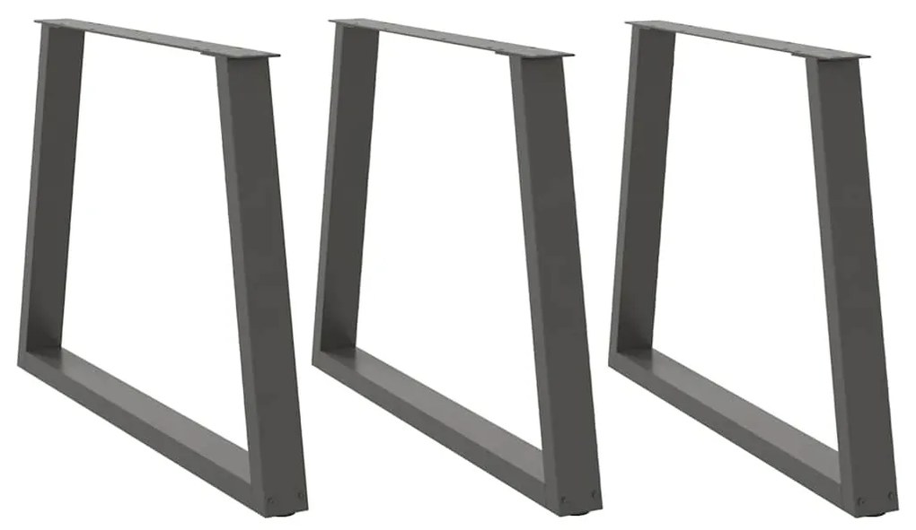 Gambe Tavolo Pranzo A V 3 Pz Antracite 100x(72-73,3)cm Acciaio /