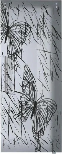 Anta per porta scorrevole Butterfly in vetro nero L 88 x H 215 cm spessore 10 mm, apertura destra