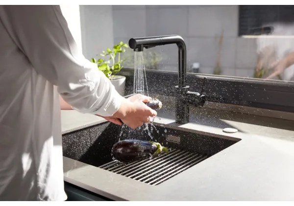 KFA Armatura 6623-110-81 - Rubinetto lavello con doccetta estraibile DUERO BASIC opaco nero