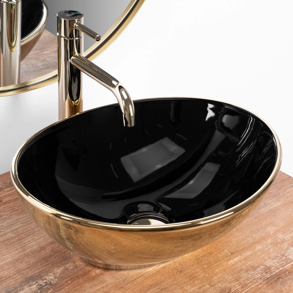 Lavabo da appoggio Rea Sofia in Black Gold
