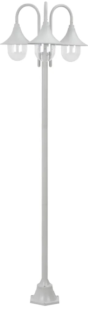 Lampione Da Giardino E27 220 Cm İn Alluminio 3 Lampade Bianco /