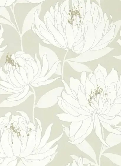 Chrysanthemen Tapete Sebal von Harlequin - Earth/ Silver